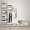 PLATSA Wardrobe with 9 doors, white Sannidal/white, 300x57x271 cm