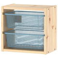 TROFAST Wall storage, light white stained pine/grey-blue, 32x21x30 cm