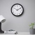 TJALLA Wall clock, low-voltage/black, 28 cm