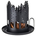 HÖSTAGILLE Tealight holder, black/copper-colour, 14 cm