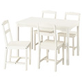 HAUGA / HAUGA Table and 4 chairs, white/white, 118x74 cm