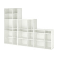 VIHALS Shelving combination, white, 286x37x200 cm