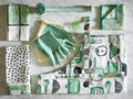 RINNIG Tea towel, white/green, patterned, 45x60 cm