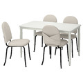 DANDERYD / EBBALYCKE Table and 4 chairs, white/Idekulla beige, 130 cm