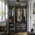 PAX / GULLABERG Wardrobe combination, dark grey/dark grey, 150x60x201 cm