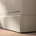 HAVSTA Storage comb w sliding glass doors, grey-beige, 242x47x212 cm