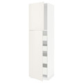 METOD / MAXIMERA Hi cab w 2 doors/4 drawers, white/Veddinge white, 60x60x220 cm