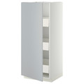 METOD / MAXIMERA High cabinet with drawers, white/Veddinge grey, 60x60x140 cm