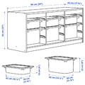 TROFAST Storage combination with boxes, white light green/grey, 99x44x56 cm