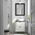 TÄNNFORSEN / TÖRNVIKEN Wash-stnd w drawers/wash-basin/tap, white/black marble effect, 62x49x79 cm