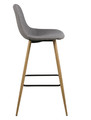 Bar Stool Wilma, light grey/oak