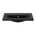 GoodHome Wash-basin Nira Slim, ceramic, 80 cm, black