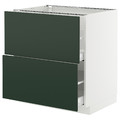 METOD / MAXIMERA Base cb 2 fronts/2 high drawers, white/Havstorp deep green, 80x60 cm