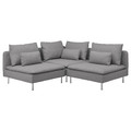 SÖDERHAMN Corner sofa, 3-seat, Tonerud grey