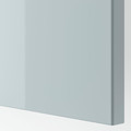 BESTÅ Storage combination w glass doors, white Selsviken/high-gloss light grey-blue, 60x42x193 cm