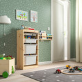 TROFAST Storage combination with boxes/tray, light white stained pine white/grey, 44x30x91 cm