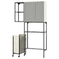 ENHET Storage combination, anthracite/grey frame, 120x32x204 cm