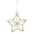 Christmas Hanging Decoration Star 8 cm, metal, gold