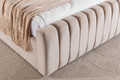 Upholstered Bed Frame with Storage Nicole 180x200, light beige