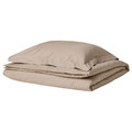 LUKTJASMIN Duvet cover and pillowcase, grey-beige, 150x200/50x60 cm