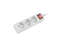 Lanberg Power Strip 3xFR, with circut breaker, full CU, 3m, white