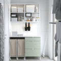 ENHET Storage combination, white/pale grey-green, 121.5x63.5x222 cm