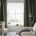 ANNAKAJSA Room darkening curtains, 1 pair, dark green, 145x300 cm