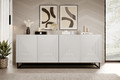 Four-Door Cabinet 200 cm Asha, metal legs, matt white