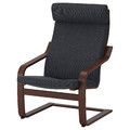 POÄNG Armchair and footstool, brown/Hillared anthracite