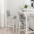 BERGMUND Bar stool with backrest, white/Orrsta light grey, 75 cm