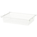 HJÄLPA Wire basket with pull-out rail, white, 80x55 cm