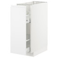 METOD Base cabinet/pull-out int fittings, white/Voxtorp matt white, 30x60 cm