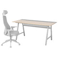 UTESPELARE / MATCHSPEL Gaming desk and chair, ash effect/light grey