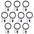 SYRLIG Curtain ring with clip and hook, black, 38 mm