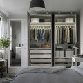 PAX / GULLABERG Wardrobe combination, white/grey, 200x60x236 cm