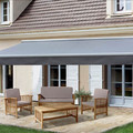 Retractable Manual Awning 3.8x3m, taupe, white