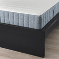 MALM Bed frame with mattress, black-brown/Valevåg medium firm, 90x200 cm