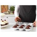 VARDAGEN Muffin tin, silver-colour, 38x29 cm