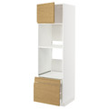 METOD / MAXIMERA Hi cab f ov/combi ov w dr/2 drwrs, white/Voxtorp oak effect, 60x60x200 cm