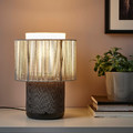 SYMFONISK Speaker lamp w Wi-Fi, textile shade, black/white