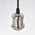 JÄLLBY / MOLNART Pendant lamp with light bulb, textile nickel-plated/globe grey clear glass