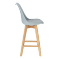 Bar Stool Norden Wood, low, PP, grey