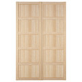 BERGSBO Pair of sliding doors, white stained oak effect, 150x236 cm