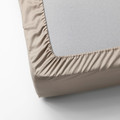 NATTJASMIN Fitted sheet, light beige, 140x200 cm