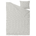 ÅKERFIBBLA Duvet cover and pillowcase, white black/check, 150x200/50x60 cm