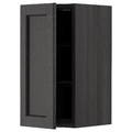 METOD Wall cabinet with shelves, black/Lerhyttan black stained, 30x60 cm