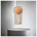 ENERGISKOG Decorative mirror, with fringes/beige copper-colour, 26x48 cm