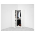 PAX Corner wardrobe, white, Grimo white, 111/111x201 cm