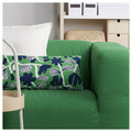 SANDMOTT Cushion, bright green/dark blue, 30x58 cm