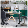 LAGKAPTEN / KRILLE Desk, grey-turquoise/black, 120x60 cm